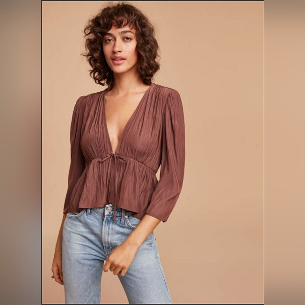 ARITZIA Wilfred Shanina tie blouse // Button long-sleeved// Large // SOLD OUT!